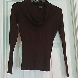 Fitted cowl neck sweater